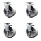 Service Caster 5'' Semi Steel Cast Iron Wheel Swivel Caster Set with Bronze Bearings, 4PK SCC-20S520-SSBZ-4 - alternate 1